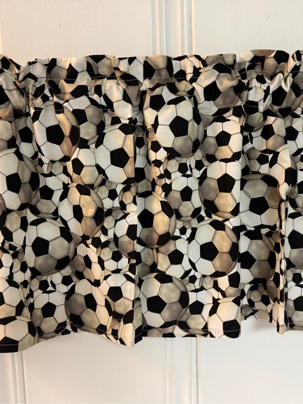 Soccer window valance curtain